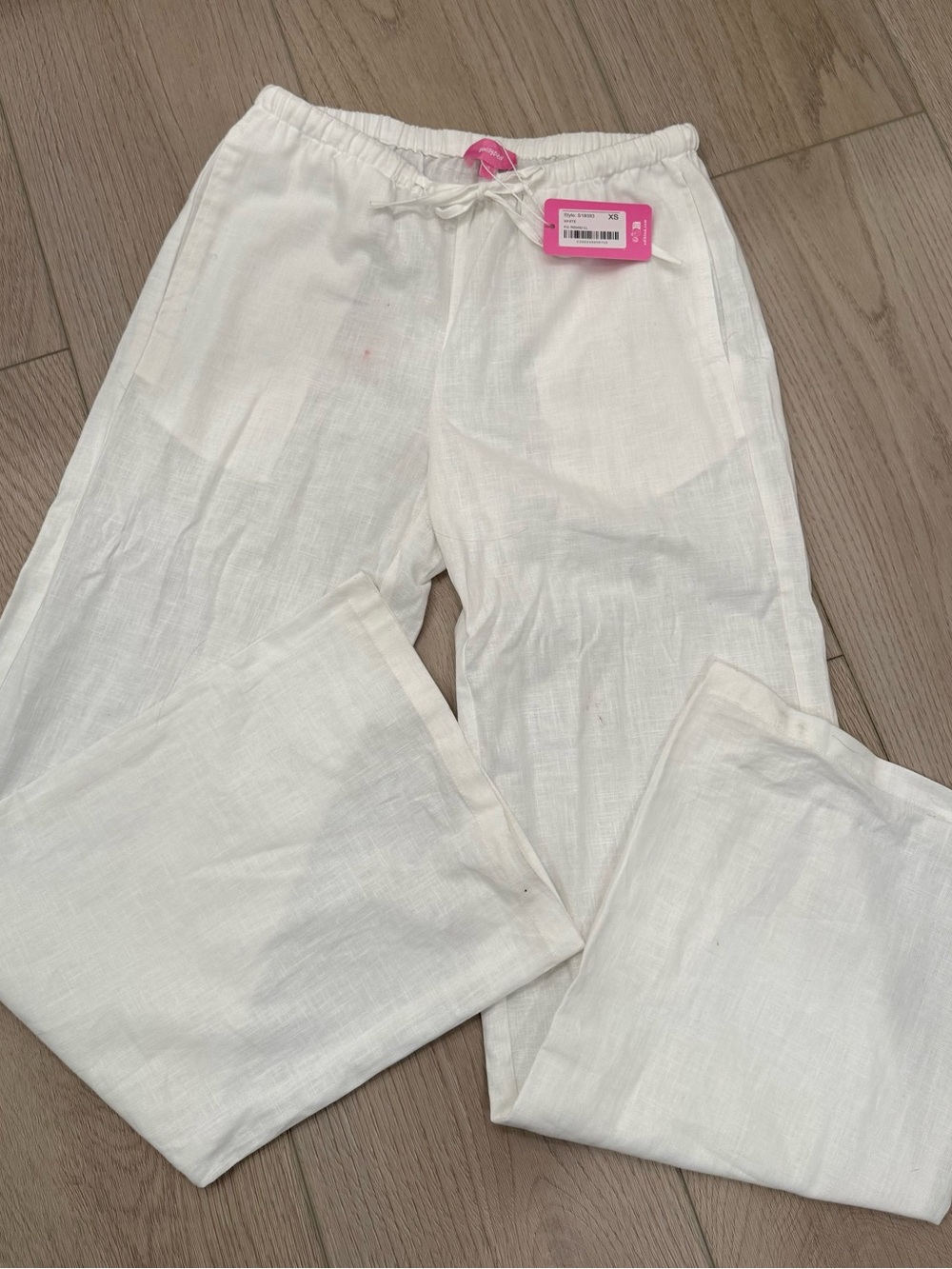 Edikted White Wide-Leg Drawstring Pants